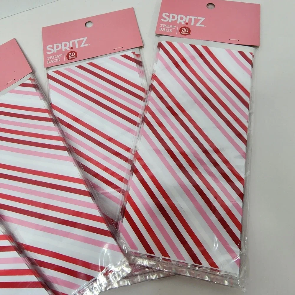 Valentine's Day Treat Bags Stripped Party Target Cello Spritz Wrap Gift 80 count